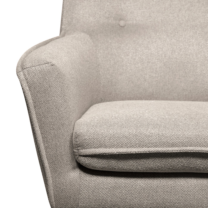 Fauteuil d’appoint Arni de 28 po en tissu d’apparence lin avec pattes en bois - gris