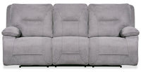  Sofa à inclinaison électrique Beau de 94,5 po en tissu de suédine - gris