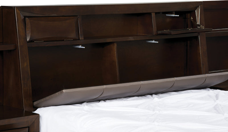 Ensemble de chambre à coucher Yorkdale 6 pièces avec lit double de rangement et 2 tables de nuit