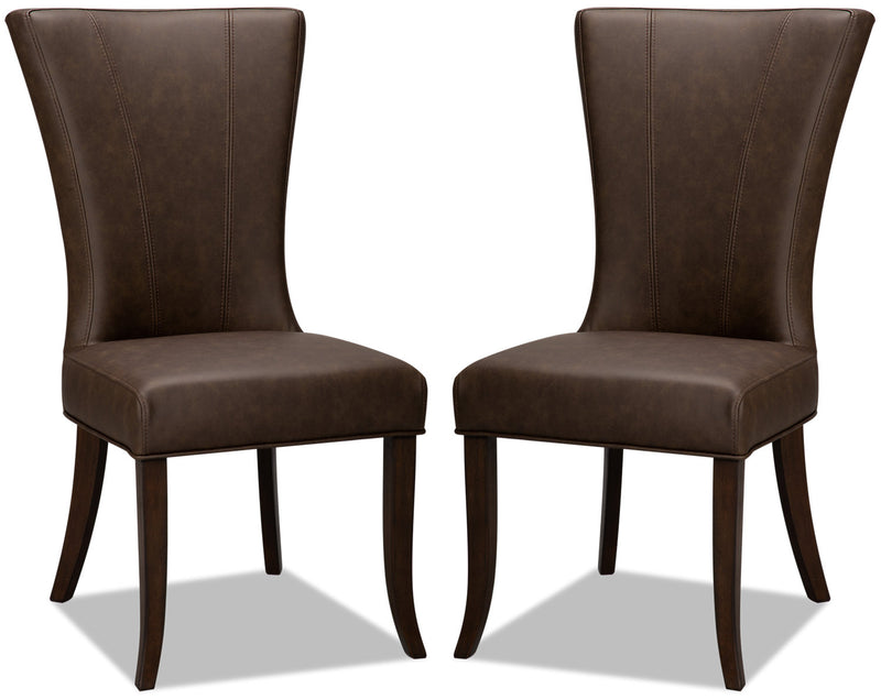 Chaise de salle à manger Bree, ensemble de 2 – brune