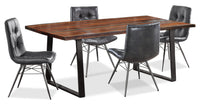 Ensemble de salle à manger Bowery 5 pièces en sheesham et en métal avec table de 80 po (L) et 4 chaises Avis - brun