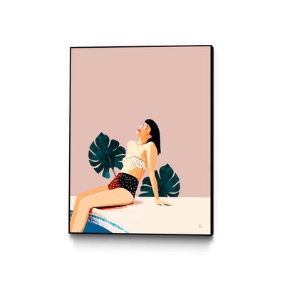 "Sunday" Canvas Framed Black 30x40 Wall Art