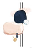 "Abstract Study Blush And Navy Blue" Giant Art 72x48 Wall Art