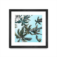 Œuvre d’art murale encadrée noire et mate « Palm 03 » 30 x 30