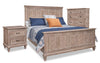Ensemble Calistoga 5 pièces avec grand lit, commode verticale et table de nuit - gris tourterelle