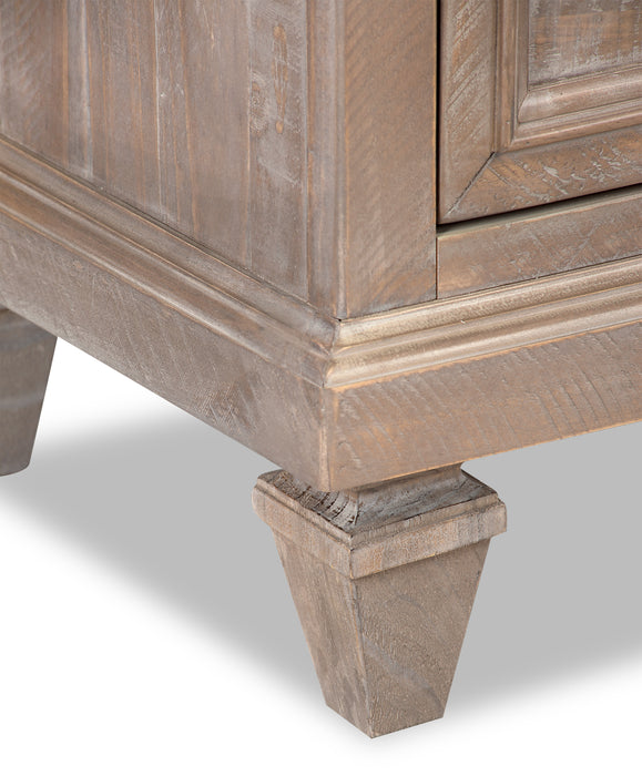 Ensemble Calistoga 5 pièces avec grand lit, commode verticale et table de nuit - gris tourterelle