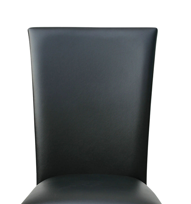 Chaise de salle à manger Cami de hauteur comptoir en tissu en similicuir - noire