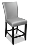 Chaise de salle à manger Cami de hauteur comptoir en tissu en similicuir - grise
