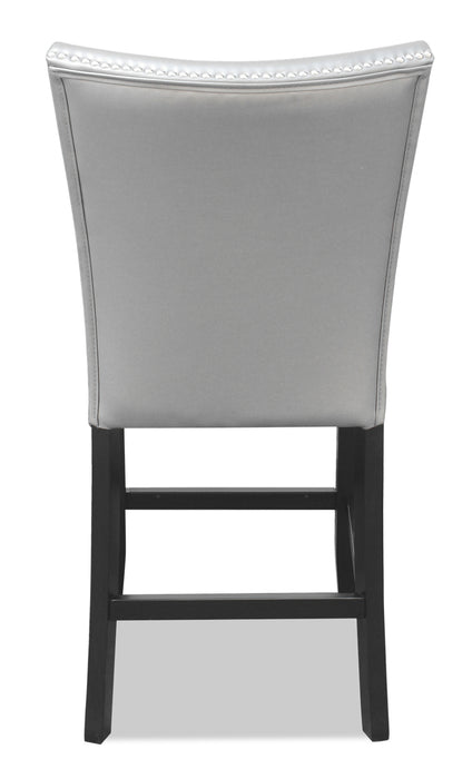 Chaise de salle à manger Cami de hauteur comptoir en tissu en similicuir - grise