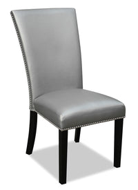  Chaise de salle à manger Cami en tissu en similicuir - grise