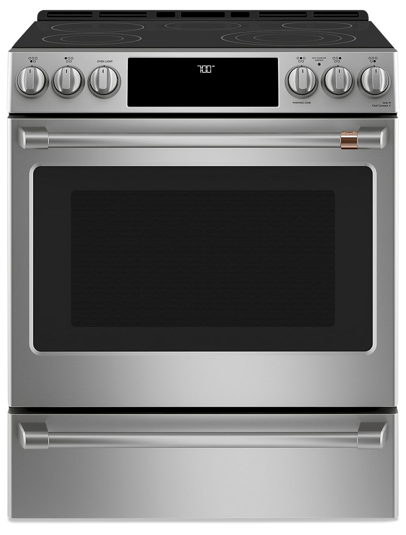 Café 30" Slide-In Radiant and Convection Electric Range - CCES700P2MS1 - Electric Range in Stainless Steel