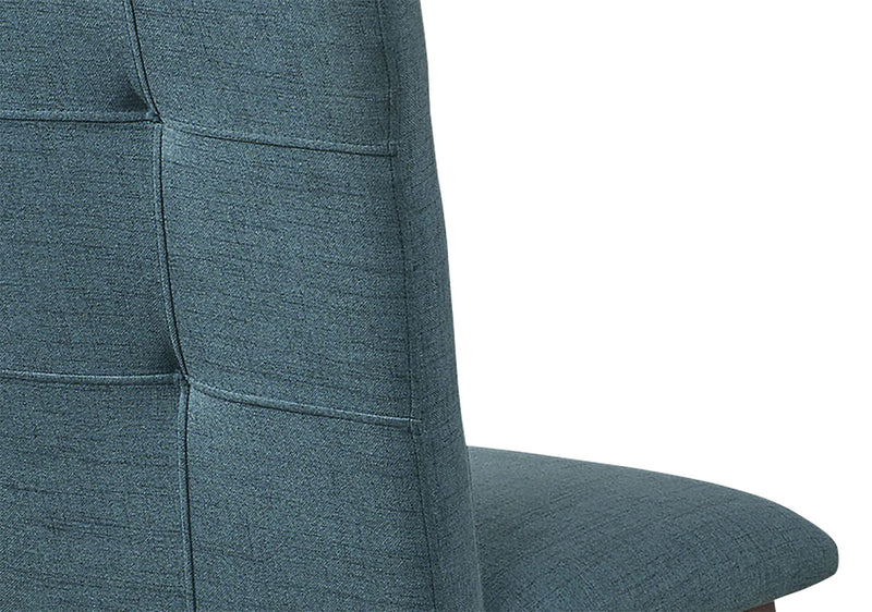 Chaise de salle à manger Chelsea en tissu d’apparence lin - bleu turquoise