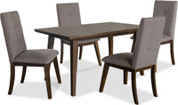 Ensemble de salle à manger Chelsea 5 pièces avec table de 60 po (L) et 4 chaises brunes - brun noyer