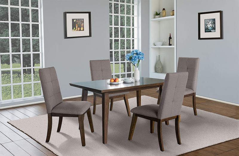 Ensemble de salle à manger Chelsea 5 pièces avec table de 60 po (L) et 4 chaises brunes - brun noyer