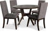 Ensemble de salle à manger Chelsea 5 pièces avec table ronde et chaises brunes