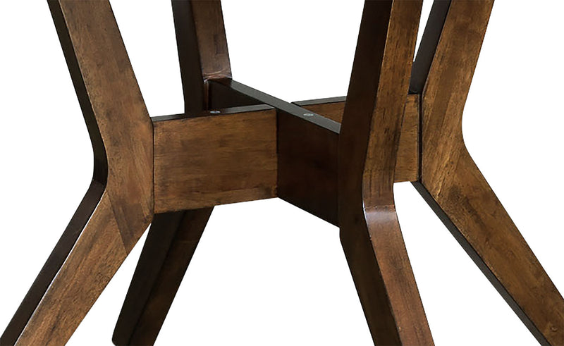 Ensemble de salle à manger Chelsea 5 pièces avec table ronde de 48 po (L) et 4 chaises brunes - brun noyer