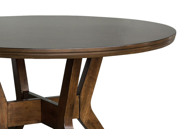Ensemble de salle à manger Chelsea 5 pièces avec table ronde de 48 po (L) et 4 chaises taupe - brun noyer