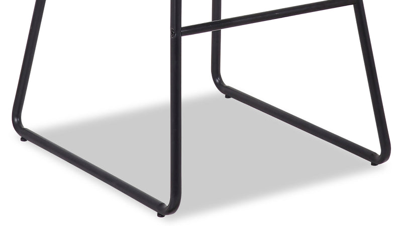 Tabouret bar Coty en tissu de cuir végétalien et en métal - gris