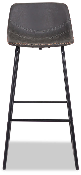 Tabouret bar Coty en tissu de cuir végétalien et en métal - gris