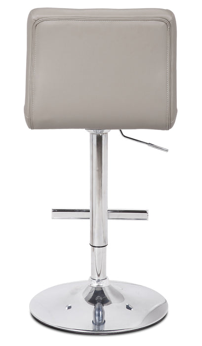 Tabouret bar Cruz en tissu de cuir végétalien et en métal avec siège pivotant et réglable - taupe