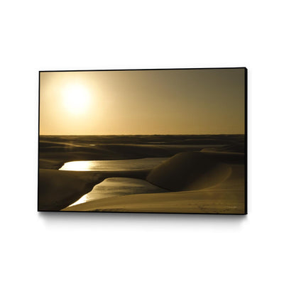 "Golden Sunset" Canvas Framed Black 36x24 Wall Art