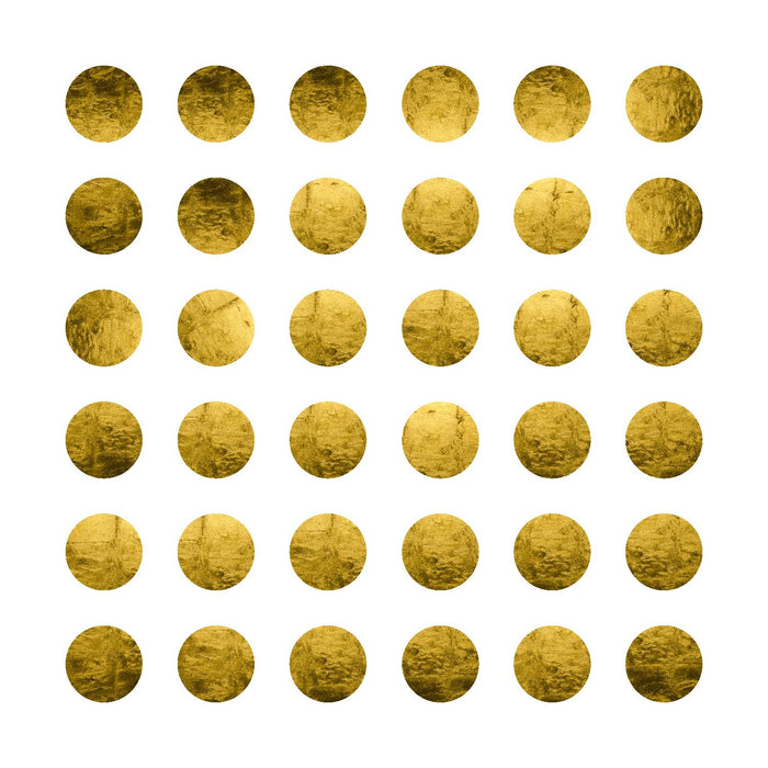 Œuvre d’art murale Giant Art « Golden Spots White » 72 x 72