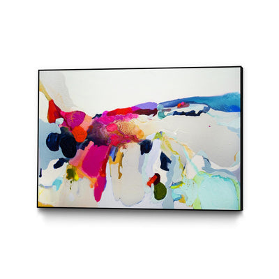 "Reach In Out" Canvas Framed Black 36x24 Wall Art