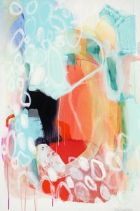 Œuvre d’art murale Giant Art « Cherry Creamsicle Love » 72 x 48