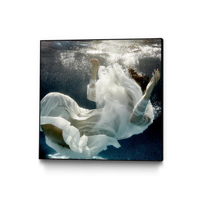"Float 3" Canvas Framed Black 20x20 Wall Art