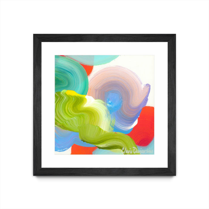 Œuvre d'art murale encadrée noire et mate « Vav 05 » 30 x 30