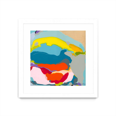 "Free Falling" Matted and Framed White 36x36 Wall Art