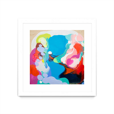 "Traveling Back In Time" Matted and Framed White 30x30 Wall Art