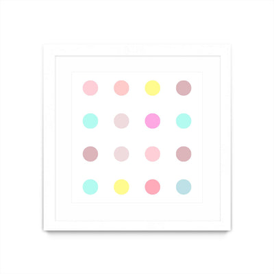 "Pink Iv" Matted and Framed White 36x36 Wall Art