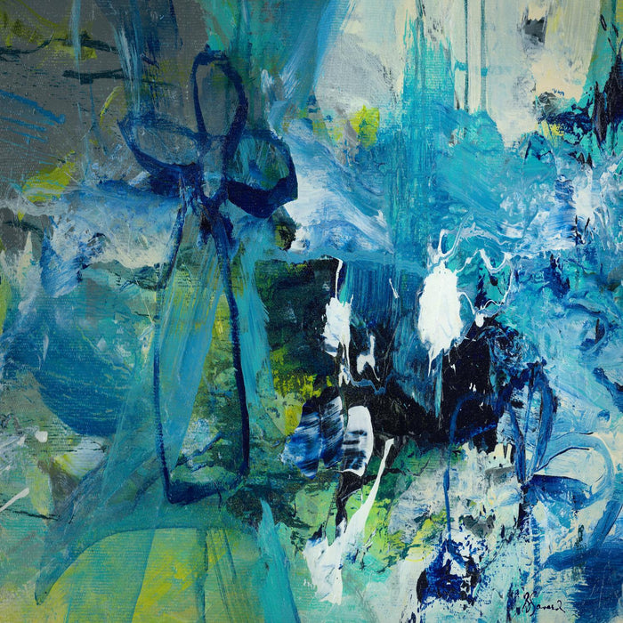 Œuvre d’art murale Giant Art « Abstract Flower » 54 x 54