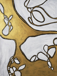 Œuvre d’art murale Giant Art « Mocha Latte -gold - 1 » 72 x 54