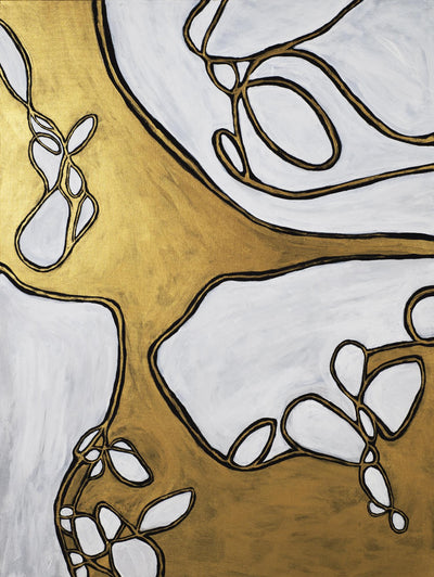"Mocha Latte -gold - 1" Giant Art 72x54 Wall Art