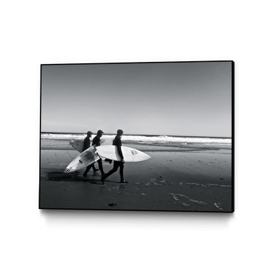 "Surfers Iii" Canvas Framed Black 24x18 Wall Art
