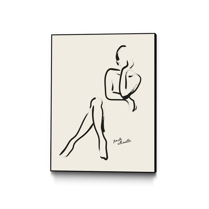 Œuvre d'art murale sur toile encadrée noire « Nude » 18 x 24