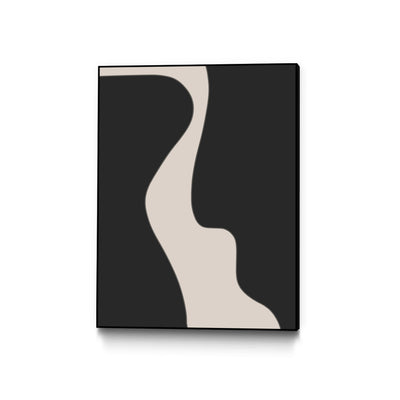 "Black Shapes" Canvas Framed Black 30x40 Wall Art