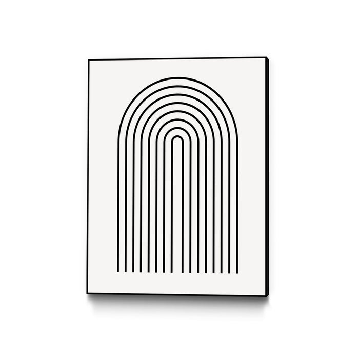 Œuvre d'art murale sur toile encadrée noire « Modern Rainbow » 24 x 32