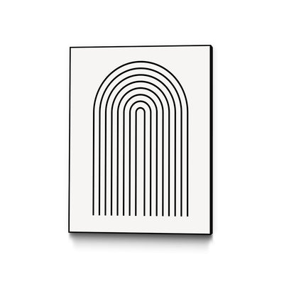 "Modern Rainbow" Canvas Framed Black 18x24 Wall Art