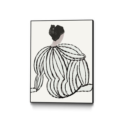 "Grey Reflection" Canvas Framed Black 24x32 Wall Art