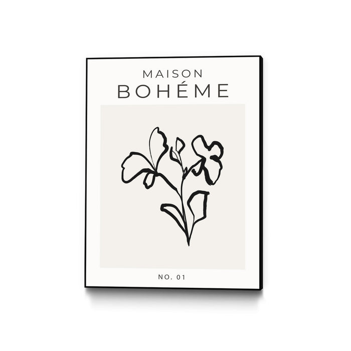 Œuvre d'art murale sur toile encadrée noire « Maison Bohème No.1 » 24 x 32