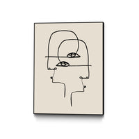 Œuvre d’art murale sur toile encadrée noire « Faces » 30 x 40