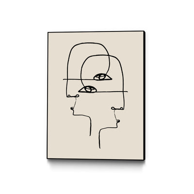 "Faces" Canvas Framed Black 30x40 Wall Art