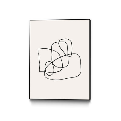 "Simple Lines" Canvas Framed Black 24x32 Wall Art