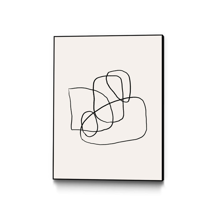 Œuvre d'art murale sur toile encadrée noire « Simple Lines » 24 x 32
