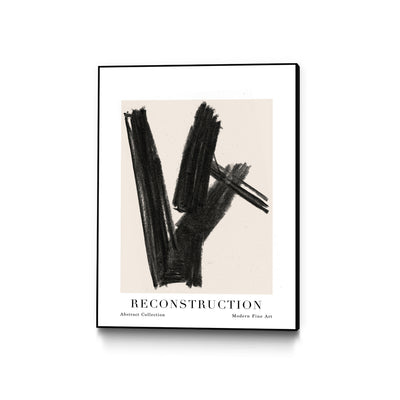 "Reconstruction" Canvas Framed Black 18x24 Wall Art