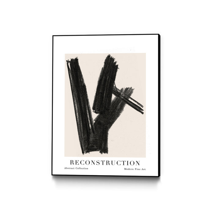 Œuvre d'art murale sur toile encadrée noire « Reconstruction » 18 x 24
