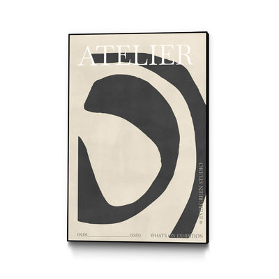 "L'atelier" Canvas Framed Black 24x36 Wall Art